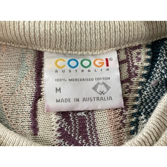 COOGI Australia Men’s Sweater M Multicolor Pastel Cable Knit Cosby Style Casual - Picture 5 of 8